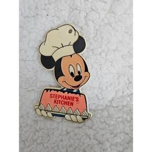 Vintage Disney Mickey Mouse Magnet Stephanie's Kitchen Fridge Made USA 5.5" Chef
